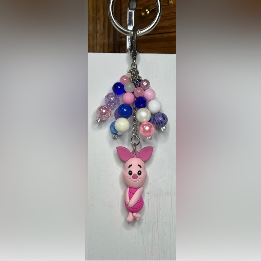 Disney Piglet Winnie the Pooh Beaded Bag Charm/Keychain